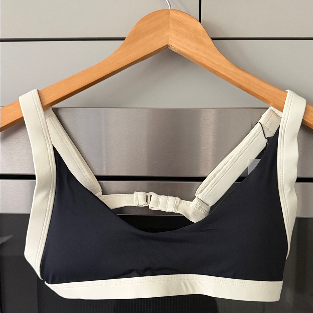 Women's Black and Cream sports bra